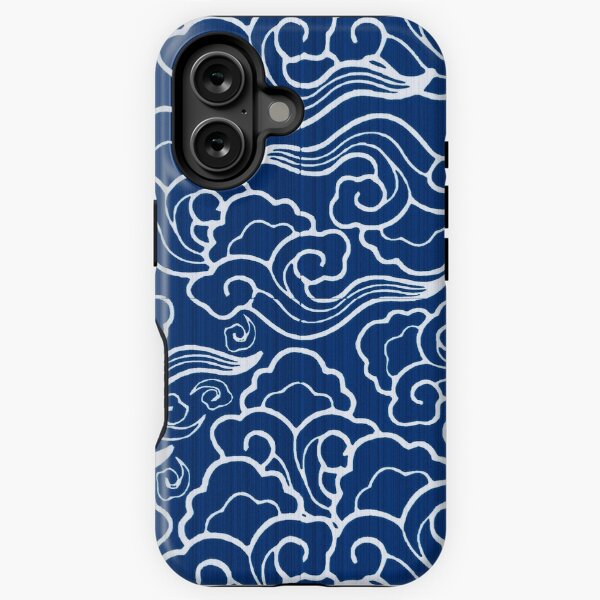 Item preview, Vintage Japanese Clouds, Cobalt Blue and White  designed and sold by Marymarice.