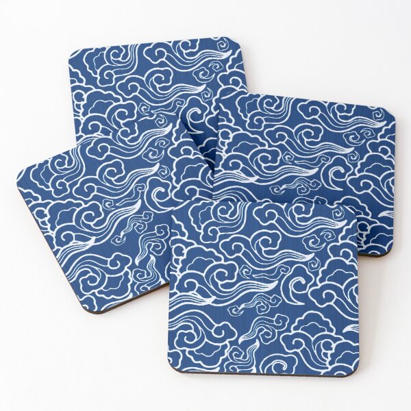 Item preview, Vintage Japanese Clouds, Cobalt Blue and White  designed and sold by Marymarice.