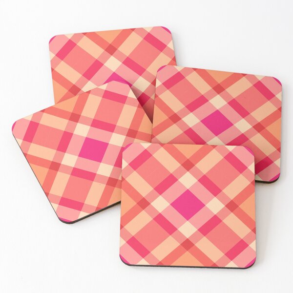 Item preview, Large Modern Plaid, Orange, Coral and Fuchsia Pink designed and sold by Marymarice.