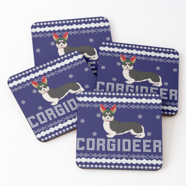 Item preview, Corgideer Black Corgi as a Reindeer and a Christmas wreath Corgi Santa Claus Corgi winter sweater style Christmas Sweater Xmas Corgi Christmas Gift Corgi Ugly Jumper Holiday Gift designed and sold by ALLURE-minimal.