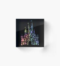 Happiest Castle On Earth (Rainbow Explosion) Acrylic Block