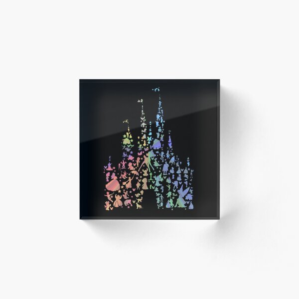 Happiest Castle On Earth (Rainbow Explosion) Acrylic Block