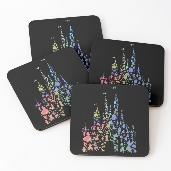 Happiest Castle On Earth (Rainbow Explosion) Coasters (Set of 4)