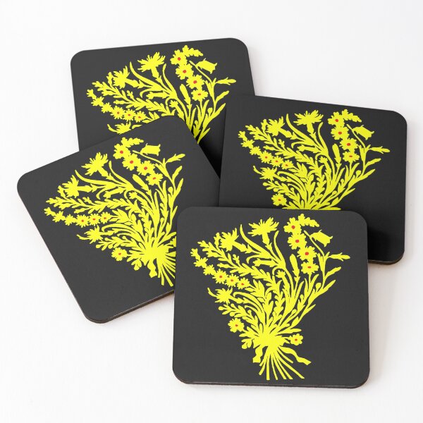 Item preview, Fairytale Germany idyll forest birds flowers paper cut silhouette yellow designed and sold by G-M-Designs.