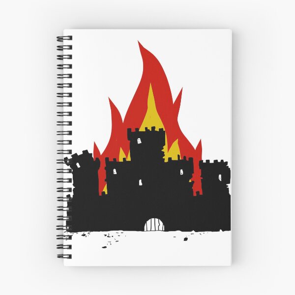 Item preview, burning medieval fortress castle designed and sold by myuglybackpack.