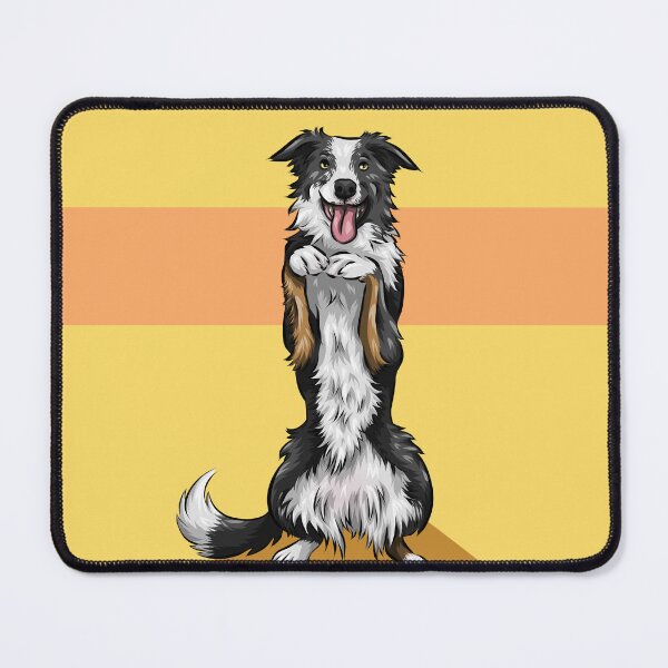 Item preview, Cute Border Collie | Cute Dog Art | Yellow Background designed and sold by shirinsart.