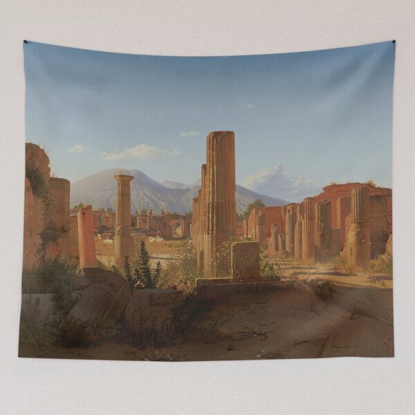 Item preview, The Forum, Pompeii, with Vesuvius in the Distance | Christian Schjellerup Kobke | 1841 Italian Landscape Art designed and sold by CJET.