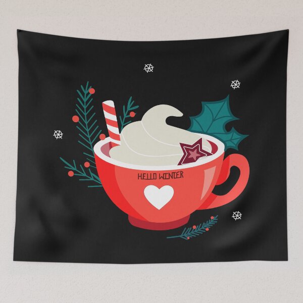Item preview, Hello Winter with a cute winter cup. New Year's mood designed and sold by CreativeFrndz.