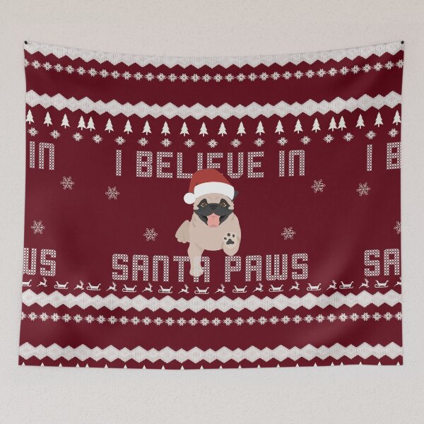 Item preview, I believe in santa paws Pug winter Christmas Pug winter sweater style Christmas Sweater Xmas Pug Christmas Gift Pug Ugly Jumper Holiday Gift designed and sold by ALLURE-minimal.