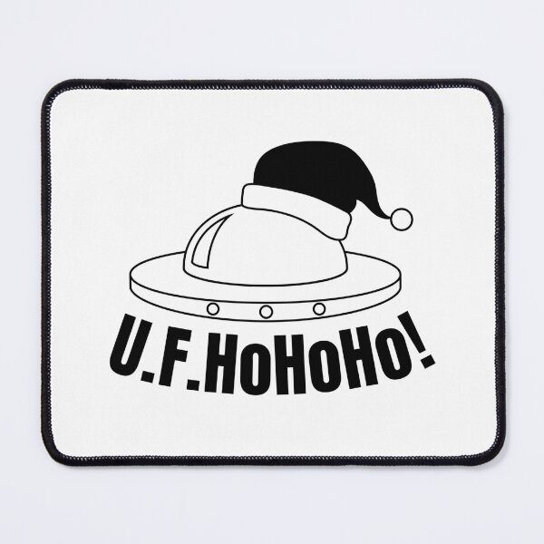 Item preview, U.F.HoHoHo | UFO Santa Christmas (BLACK DESIGN) designed and sold by EleannaInSpace.