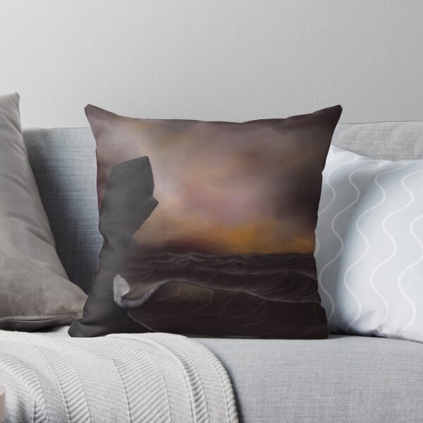 A Stormy Ocean Throw Pillow