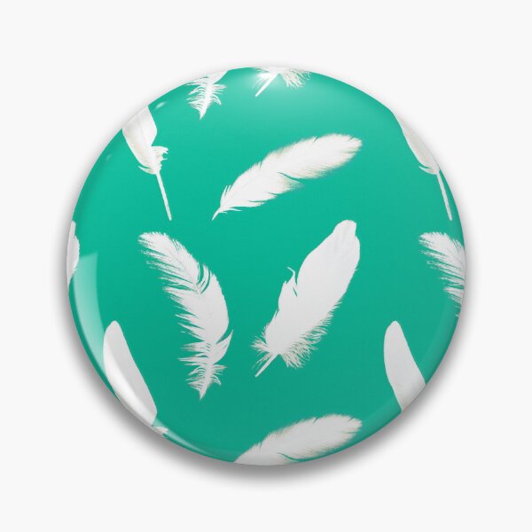 Item preview, White feather print on turquoise designed and sold by Marymarice.