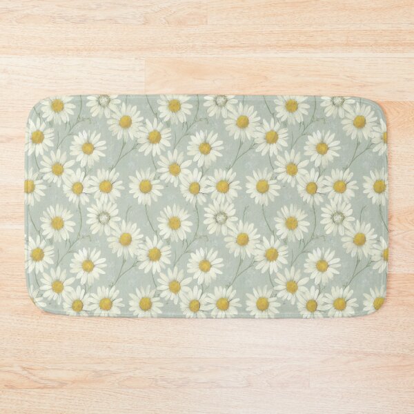Item preview, Illustrated Brown Daisies on Pale Blue designed and sold by VintageFlorals.