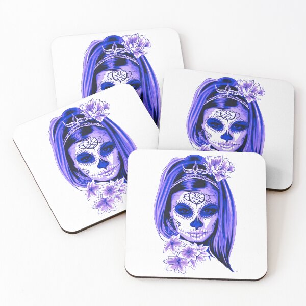 Item preview, Purple Mysterious Girl Face with Flowers designed and sold by Dven-Clothes.