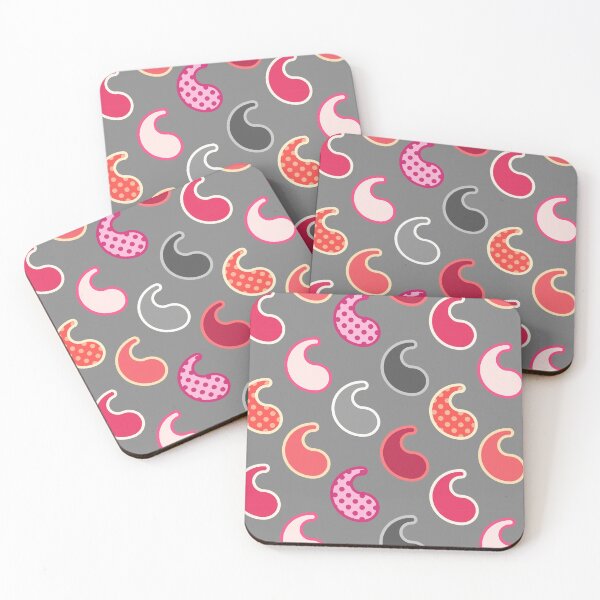 Item preview, Modern Paisley pattern, Coral, Pink on Gray  designed and sold by Marymarice.