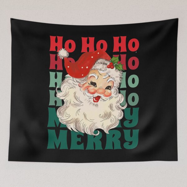 Item preview, Retro Vintage Santa Claus Ho Ho Ho Merry Merry Christmas designed and sold by PeachesMommy.