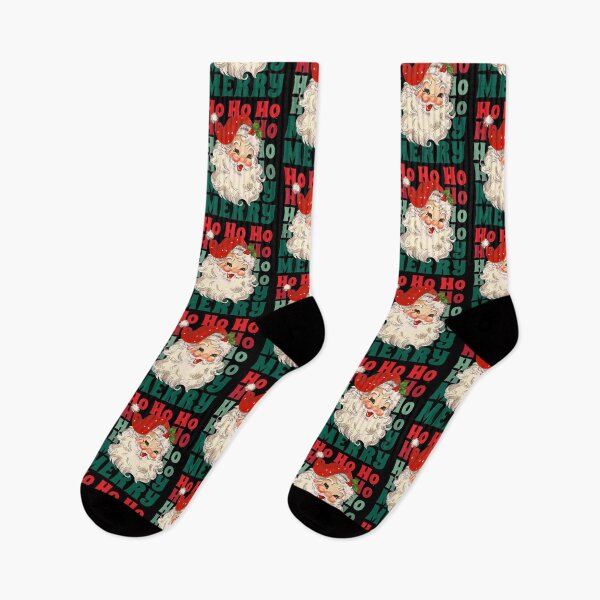 Item preview, Retro Vintage Santa Claus Ho Ho Ho Merry Merry Christmas designed and sold by PeachesMommy.