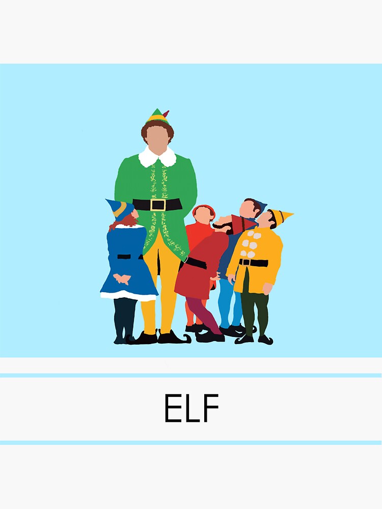 "Elf The Movie Artwork" Sticker for Sale by MulberryAvenue | Redbubble
