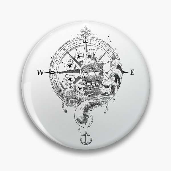 Item preview, Compass Ink Drawing  designed and sold by OnlyCoolDesigns.