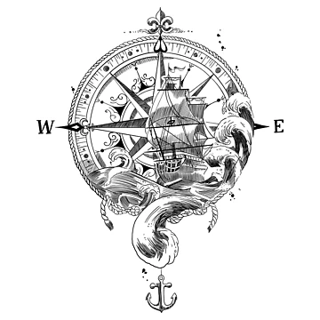 Artwork thumbnail, Compass Ink Drawing by OnlyCoolDesigns