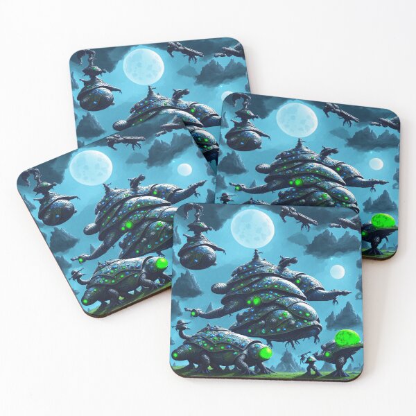 Item preview, A gathering of armored battlesnails covered in gems on an alien planet with two moons designed and sold by BrachiaST.