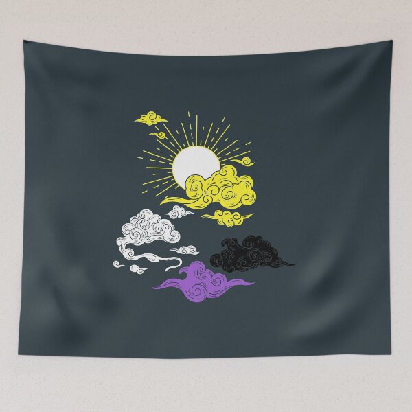 Item preview, Sun and Clouds Non Binary. Nonbinary Pride designed and sold by Subtle Pride Shop.
