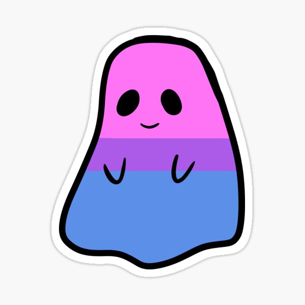 Lgbtqia Pride Ghost Design Bi Sticker For Sale By Pixieschtick Redbubble 5274