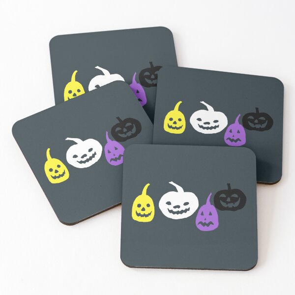 Item preview, Jack-o-lanterns Enby. Nonbinary Pride designed and sold by Subtle Pride Shop.