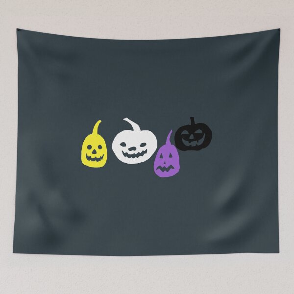 Item preview, Jack-o-lanterns Enby. Nonbinary Pride designed and sold by Subtle Pride Shop.