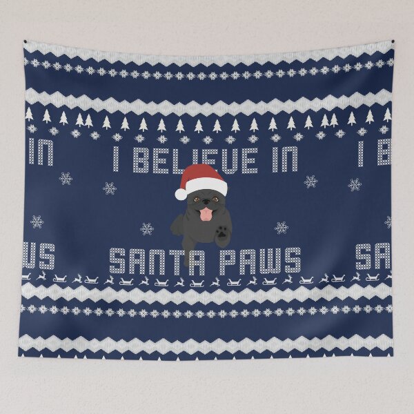 Item preview, I believe in santa paws Black Pug winter Christmas Pug winter sweater style Christmas Sweater Xmas Pug Christmas Gift Pug Ugly Jumper Holiday Gift designed and sold by ALLURE-minimal.