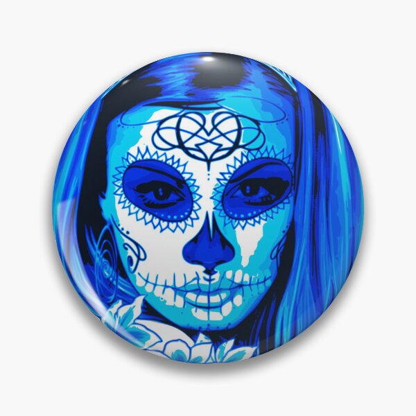 Item preview, Blue Mysterious Girl Face with Flowers designed and sold by Dven-Clothes.