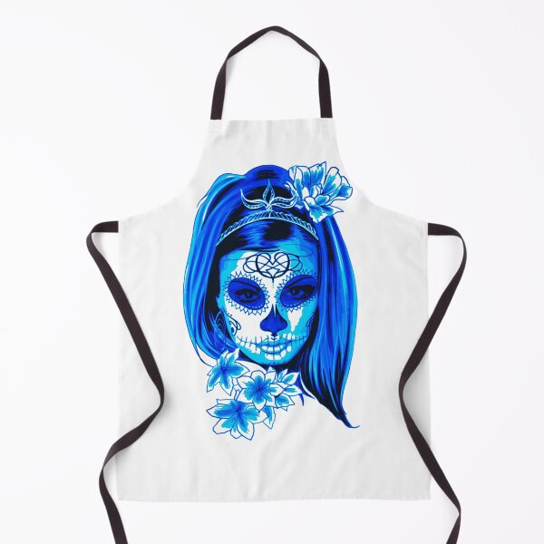 Item preview, Blue Mysterious Girl Face with Flowers designed and sold by Dven-Clothes.