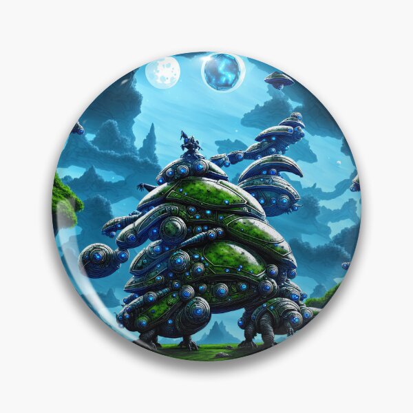 Item preview, A battlesnail construct stomping around on an alien planet and portal in the sky designed and sold by BrachiaST.