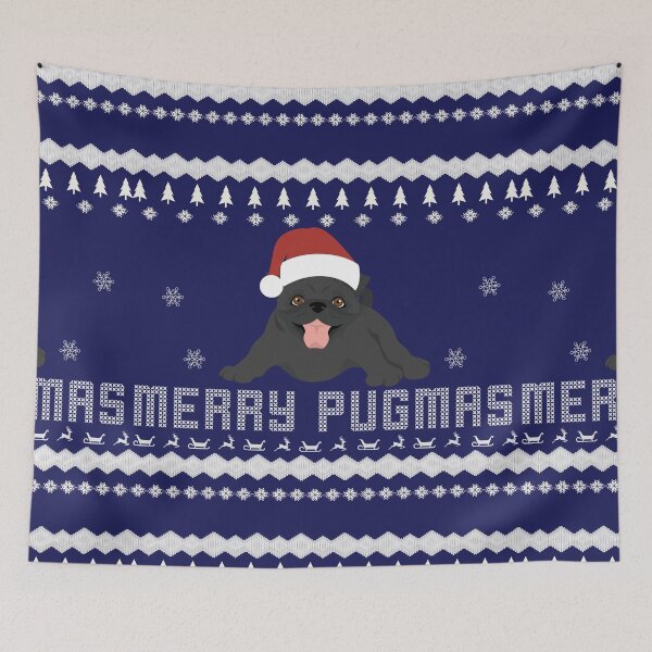 Item preview, Merry Pugmas Merry Christmas Black Pug winter sweater style Christmas Sweater Xmas Pug Christmas Gift Pug Ugly Jumper Holiday Gift designed and sold by ALLURE-minimal.
