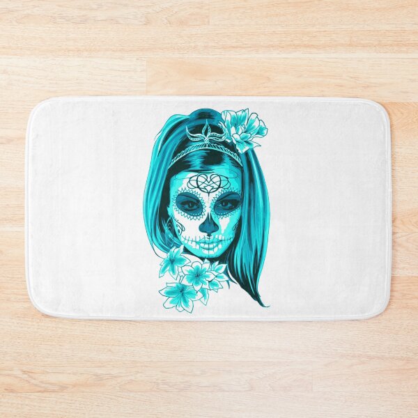 Item preview, Turquoise Mysterious Girl Face with Flowers designed and sold by Dven-Clothes.