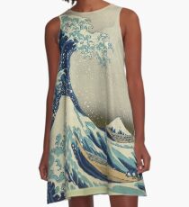 Japanese Wave Kanagawa Japan A-Line Dress