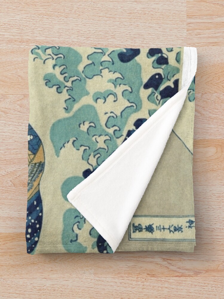 "Japanese Wave Kanagawa Japan" Throw Blanket by DVLTD Redbubble