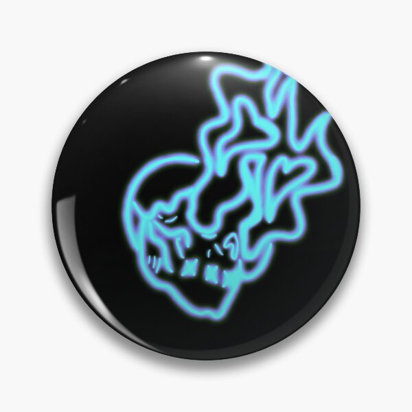 Item preview, Neon Skull With Flames designed and sold by lazylibracrafts.