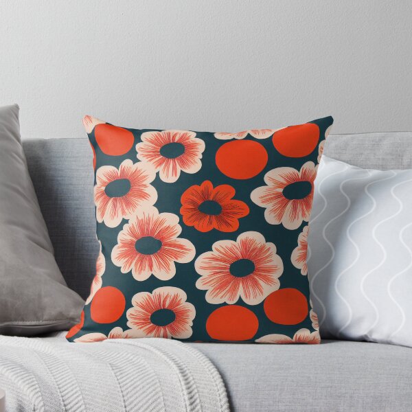 Item preview, Navy and Red Floral Pattern | Flowers  designed and sold by Cute Patterns by MV.