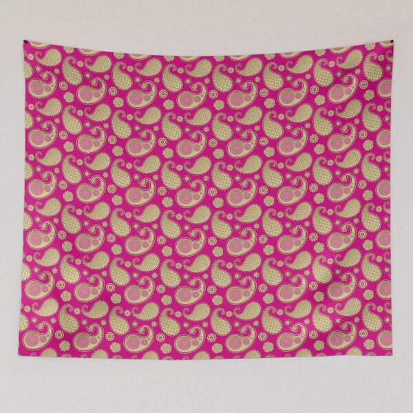 Item preview, Paisley pattern, Gold on Deep Fuchsia Pink designed and sold by Marymarice.
