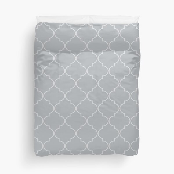 Harbor Mist Quatrefoil Duvet Cover