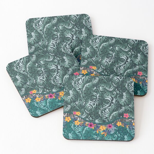 Item preview, Hawaiian Monstera Barkcloth Fusion designed and sold by J Marielle Designs.