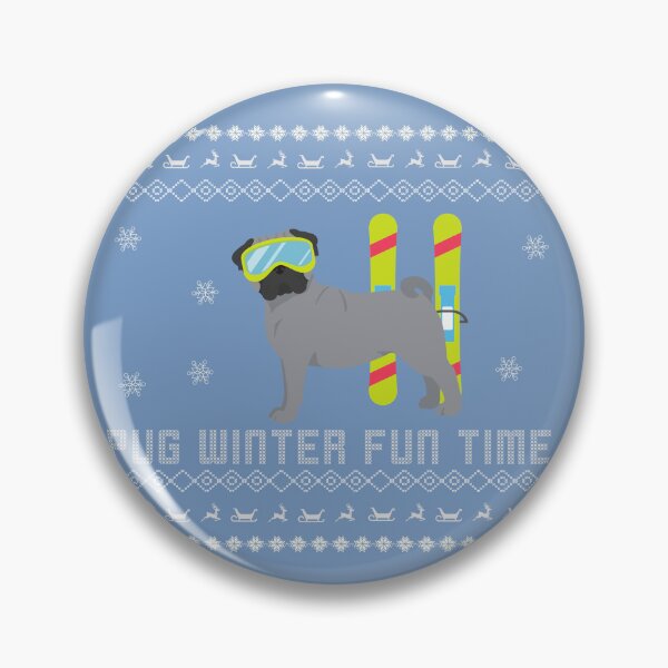 Item preview, Grey Pug winter fun time Pug winter sweater style Sweater Xmas Pug Christmas Gift Pug Ugly Jumper WinterGift designed and sold by ALLURE-minimal.