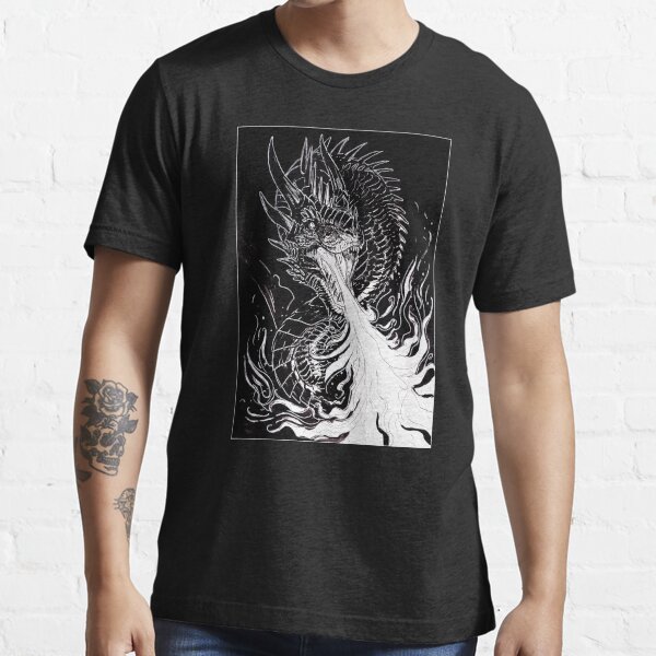 Halloween monster dragon, ink dragon, black dragon, dragon fire Essential T-Shirt