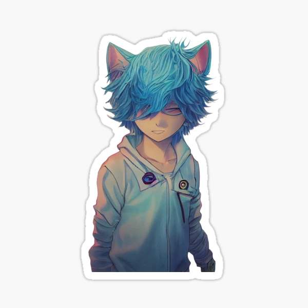 Futuristic anime CatBoy gifts for manga lovers | Sticker