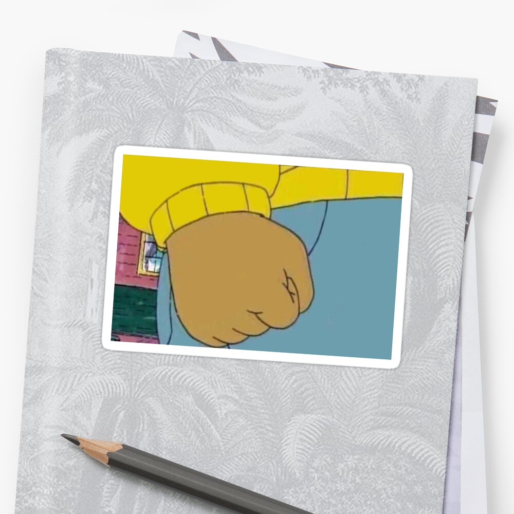 Arthurs Clenched Fist Meme Stickers By Bananaha Redbubble