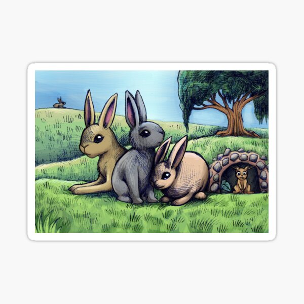 rabbit field Sticker
