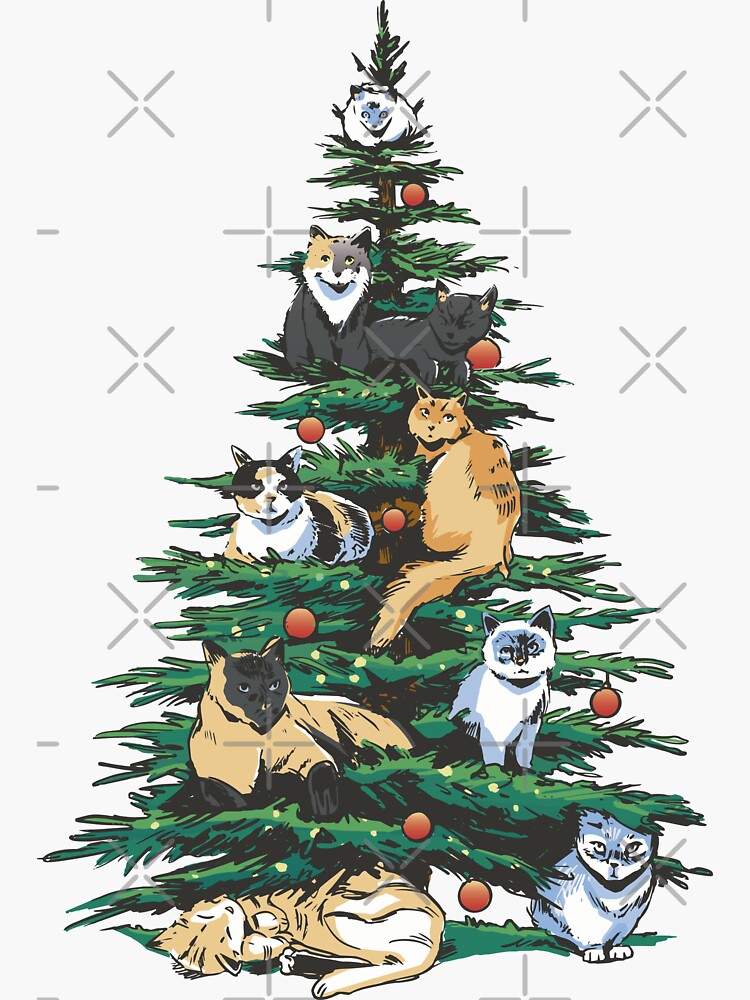 Christmas tree with cats, Gift for cat lover, Cat lover gift