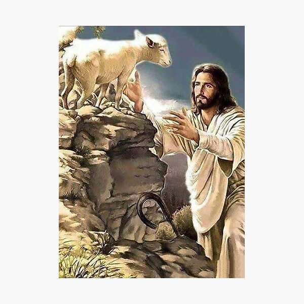 Item preview, Jesus Christ And the Lost Sheep designed and sold by Rowena Jones.
