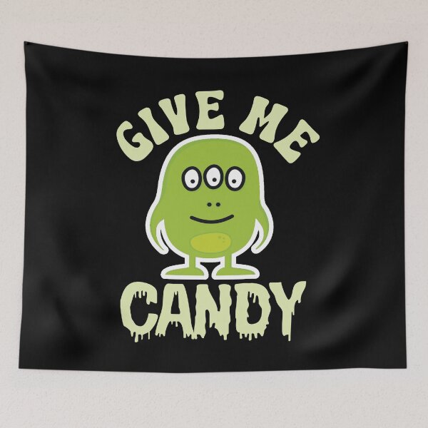 Item preview, Funny GIVE ME CANDY Halloween Alien designed and sold by ittybittyowl.